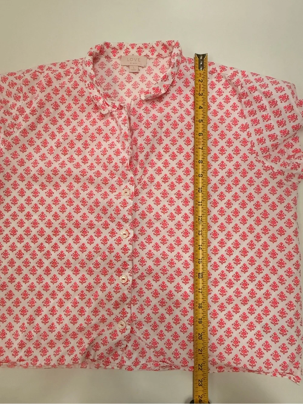 GAP Love 100% cotton Pink & White Floral Matching Pajama Set Sz Large